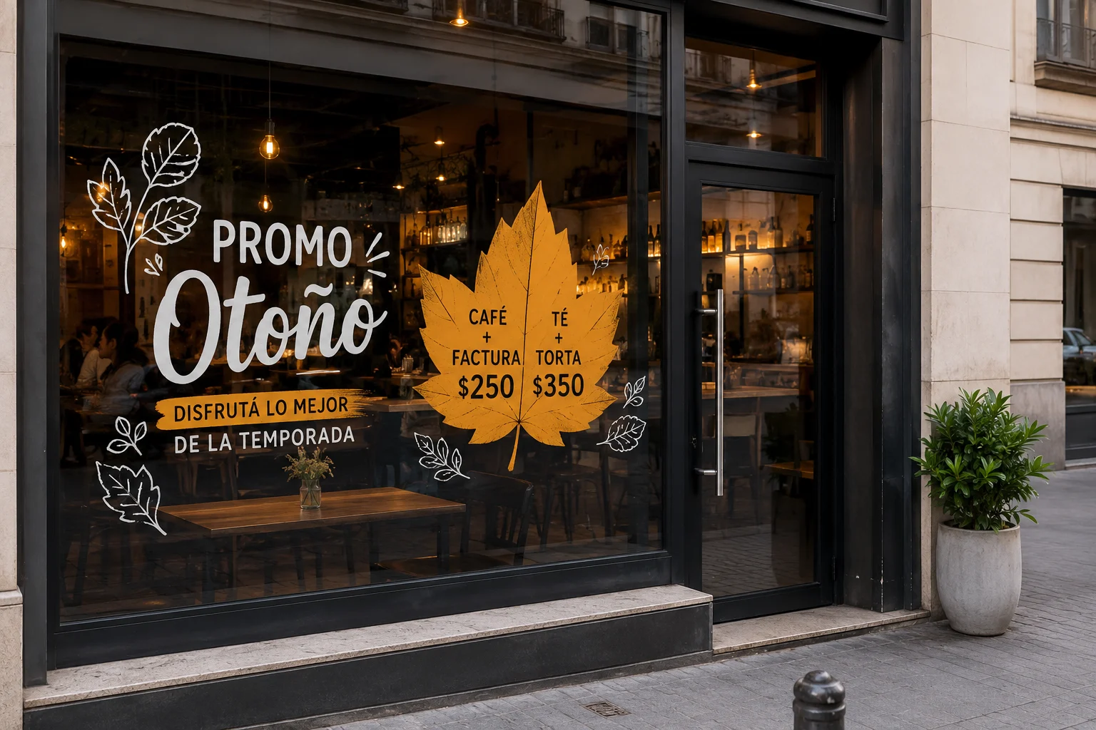 Escaparate rotulado de comercio local diseñado para atraer clientes