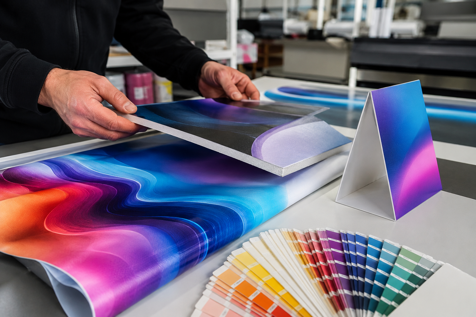 Materiales impresos para stand publicitario con vinilo lona panel y tela tensada